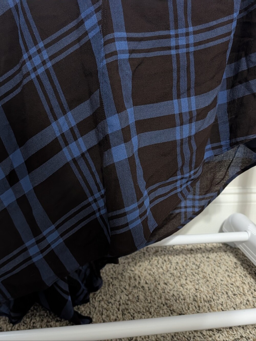 ALC Blue Plaid Iggy Dress - Asymmetrical Punk Sleeveless Maxi - Picture 14 of 16